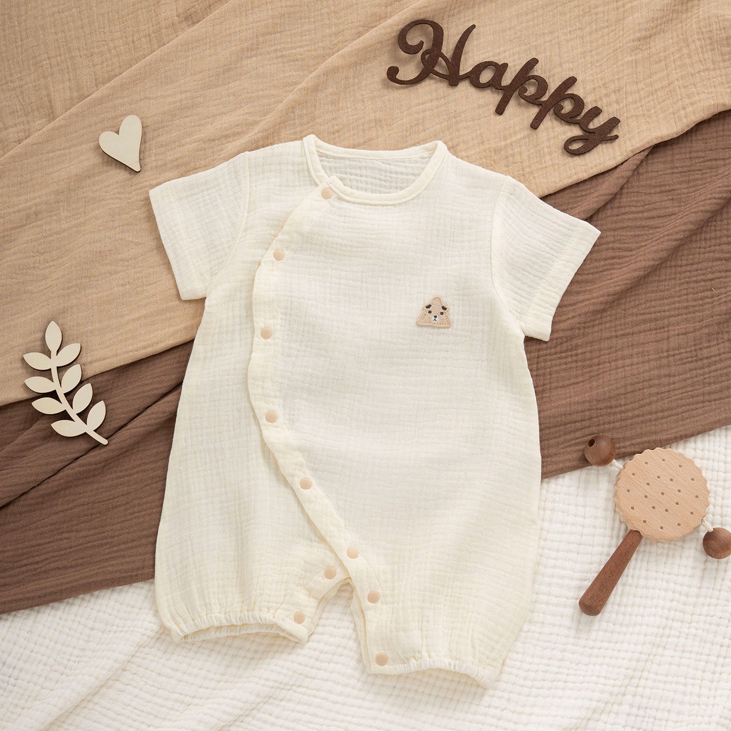 Modal Short-sleeved Boxer Rompers Simple With Bellyband For Both Boy Jumpsuit, Climbing Suit