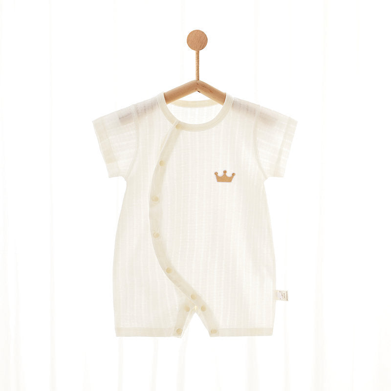Women's & Men's Short Sleeve Rompers Summer Thin Class Pure Cotton Born Clothes Jumpsuit, Climbing Suit