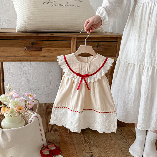 Children's Summer Lace Ruffled Collar Korean Style Princess Mori Children's Dress