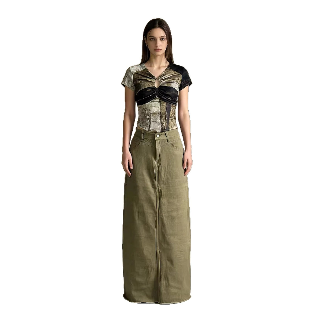 Women's Summer Loose Straight Casual Elegant Denim Skirt