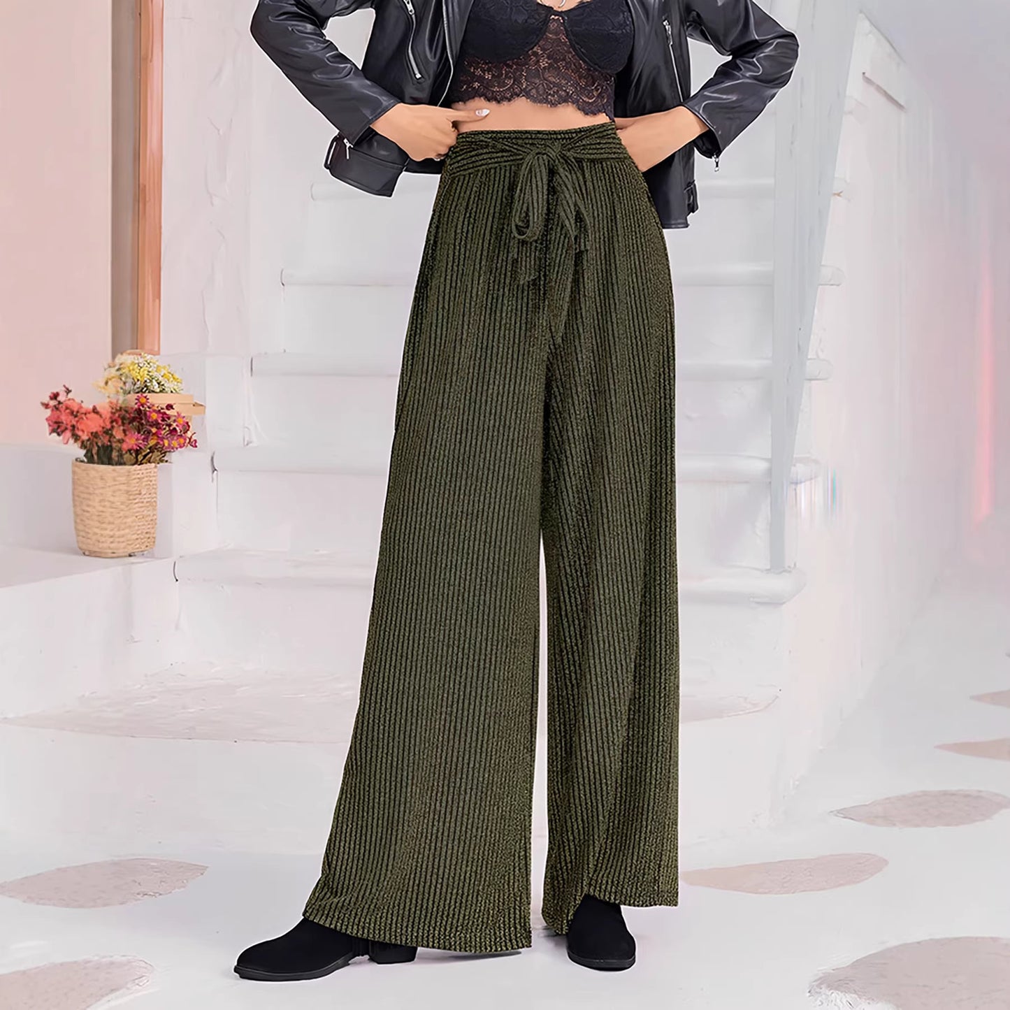 Fashion Stylish Women's Solid Color Elegant Casual Pants