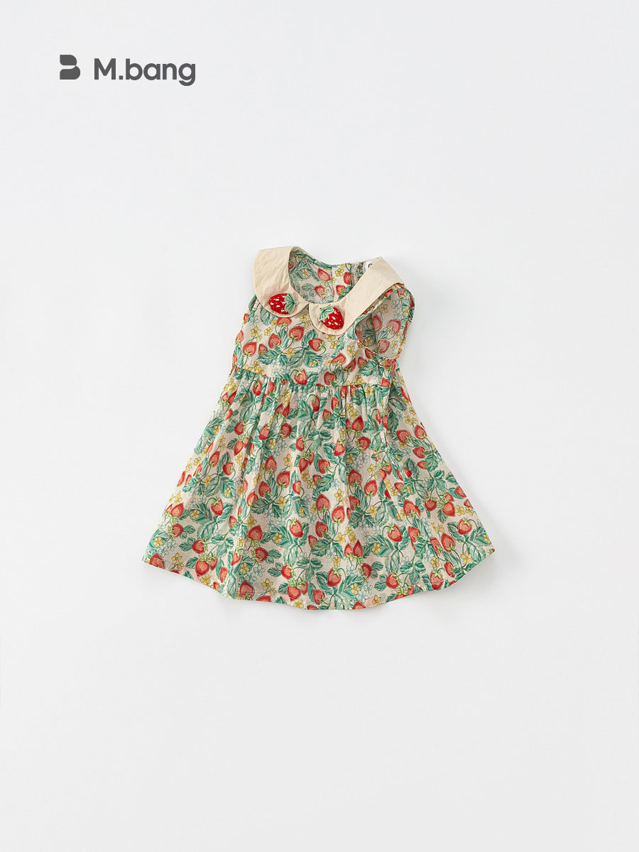 Children's Princess Pastoral Style Strawberry Summer Korean Children's Dress