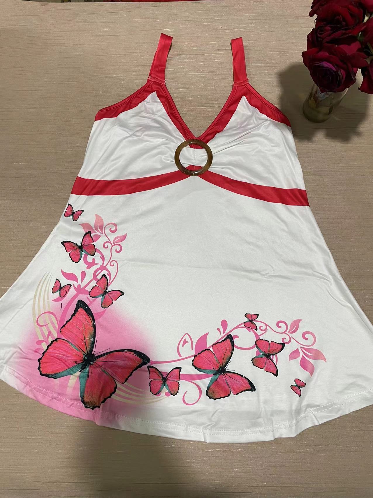 Women's Summer Fashion Butterfly Print Sexy Sleeveless Small Vest/suspenders/tube Top