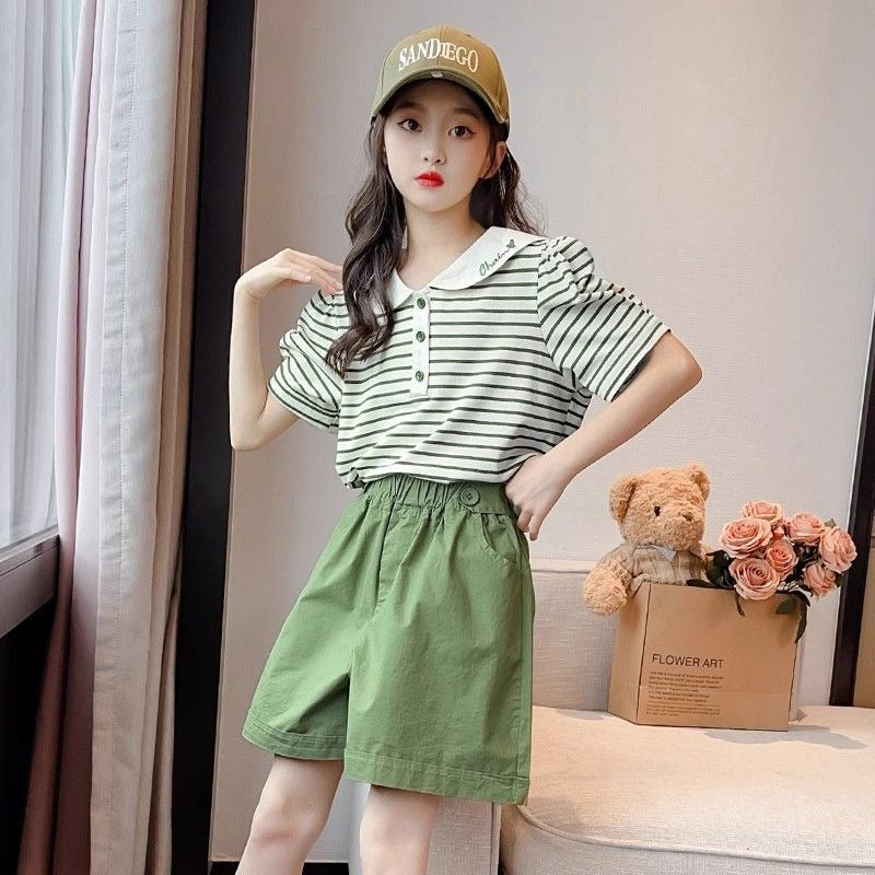 Children's Summer Peter Pan Collar Short Sleeve Western Style Children's Suit