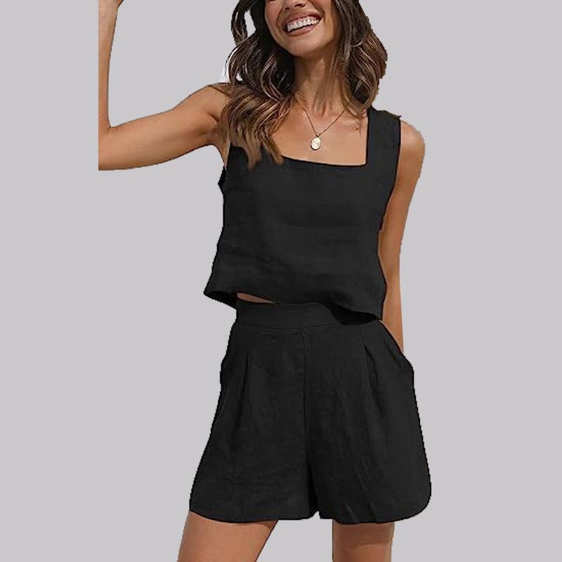 Matching Two-piece Summer Vacation Clothes Leisure Tops
