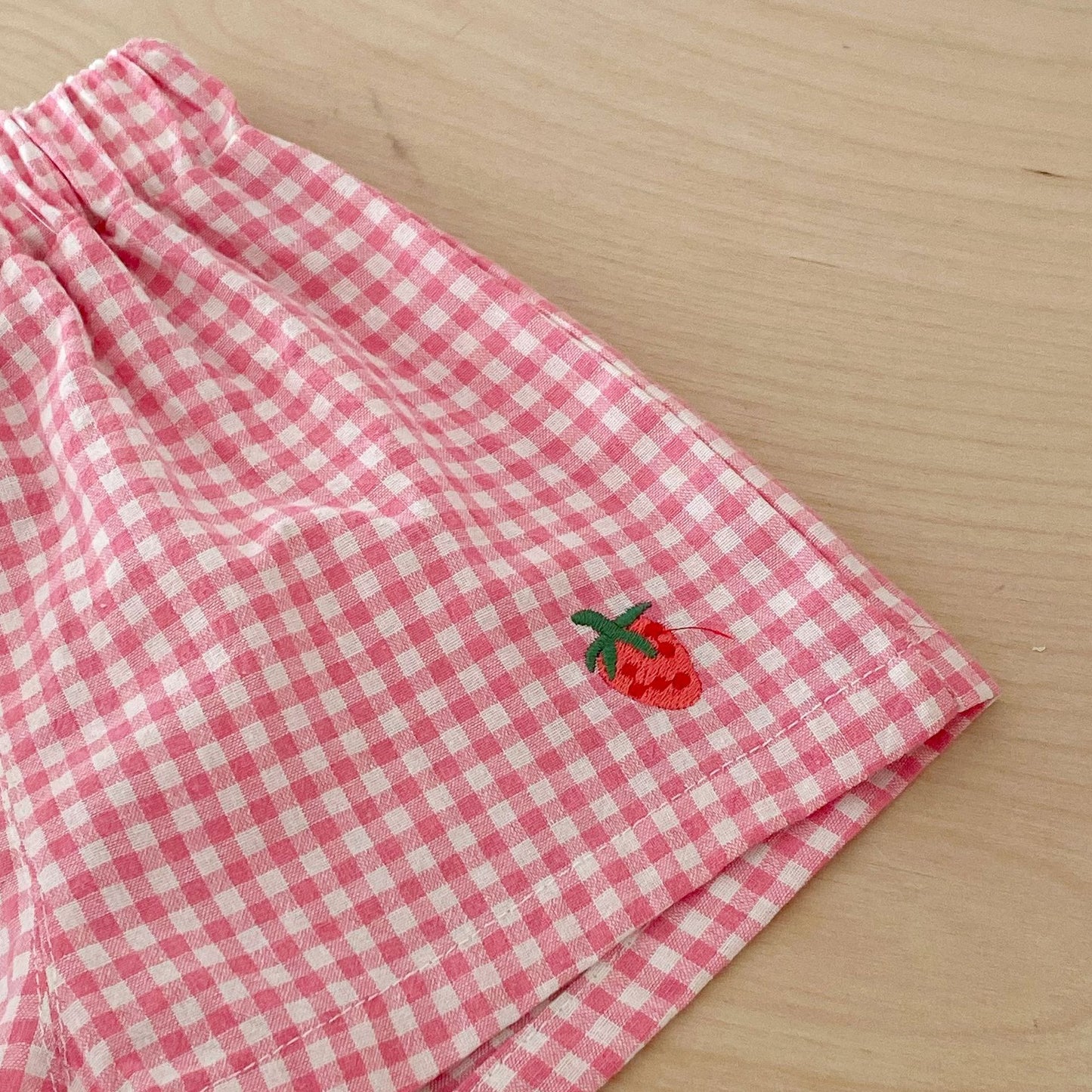 Children's Clothing Super Cute T-shirt Plaid Shorts Two-piece Children's Suit