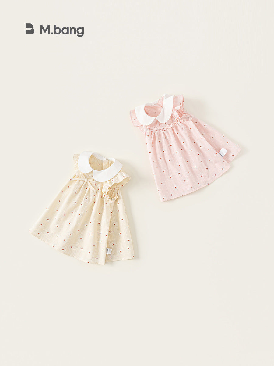 Summer Clothing Shirt Cute Contrast Color Doll Collar Little Children's Dress