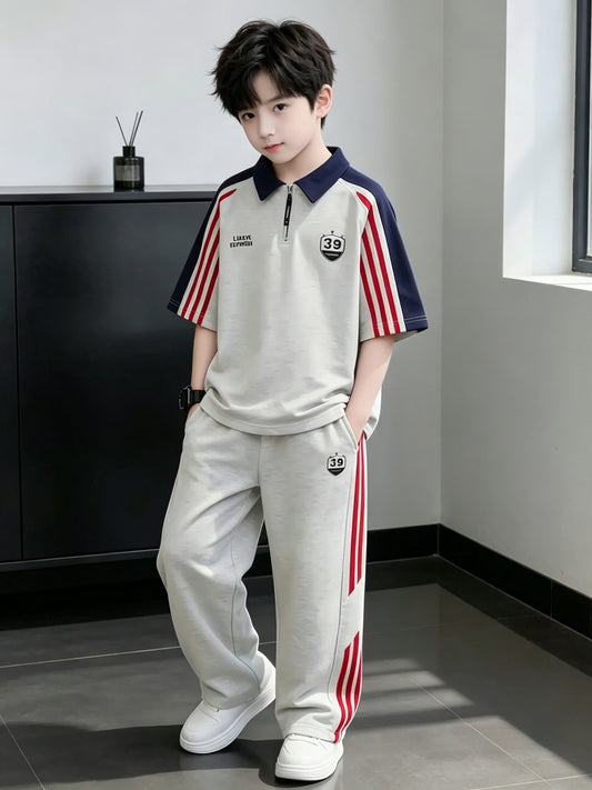 Children's Clothes Cool Handsome Fashionable Thin Big Short-sleeved Children's Suit