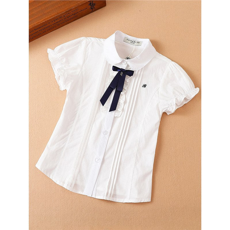Shirt Summer Preppy Style Little Polo Collar Pure Fashionable Korean Children's T-shirt