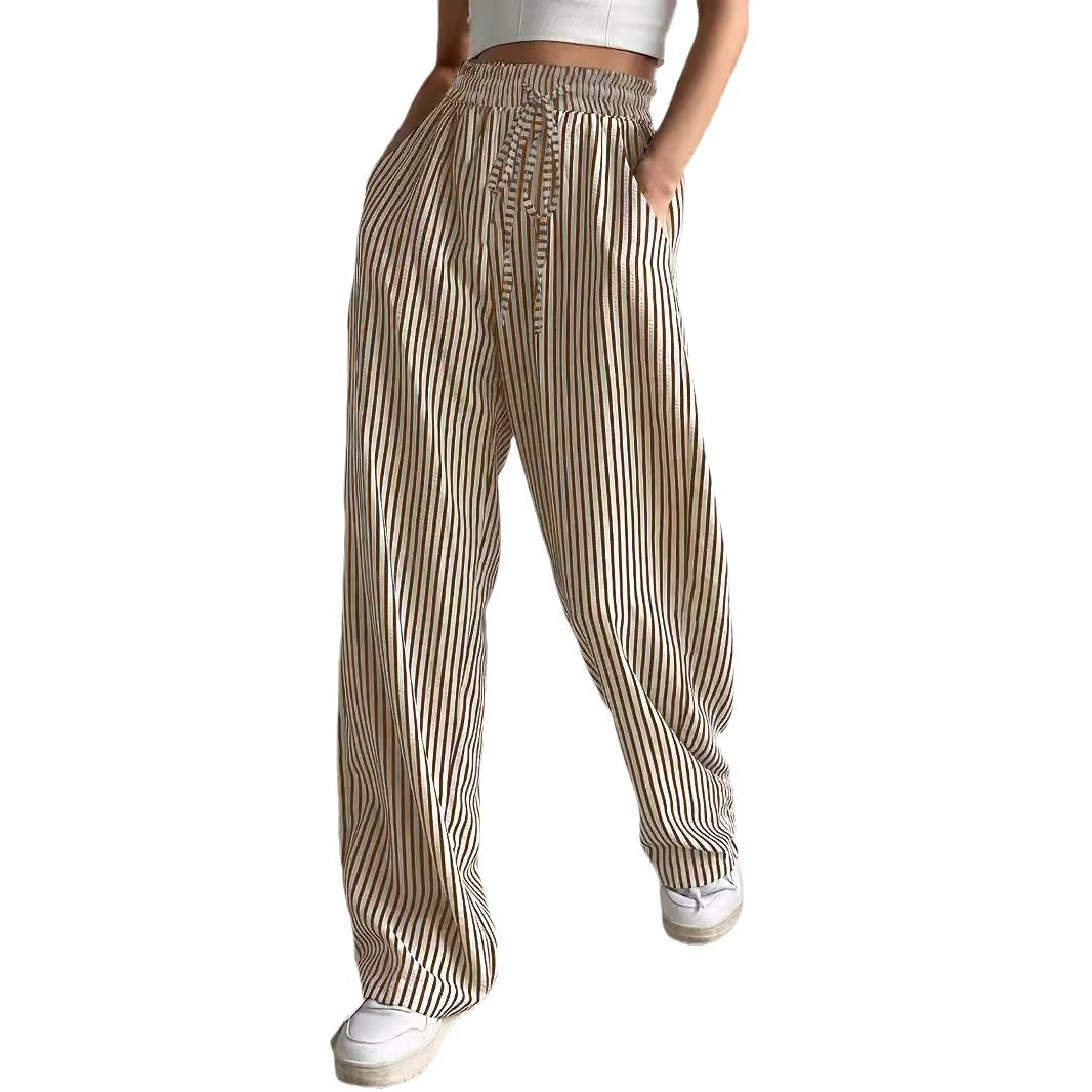 Charming Durable Trendy Women's Striped Trousers Casual Pants