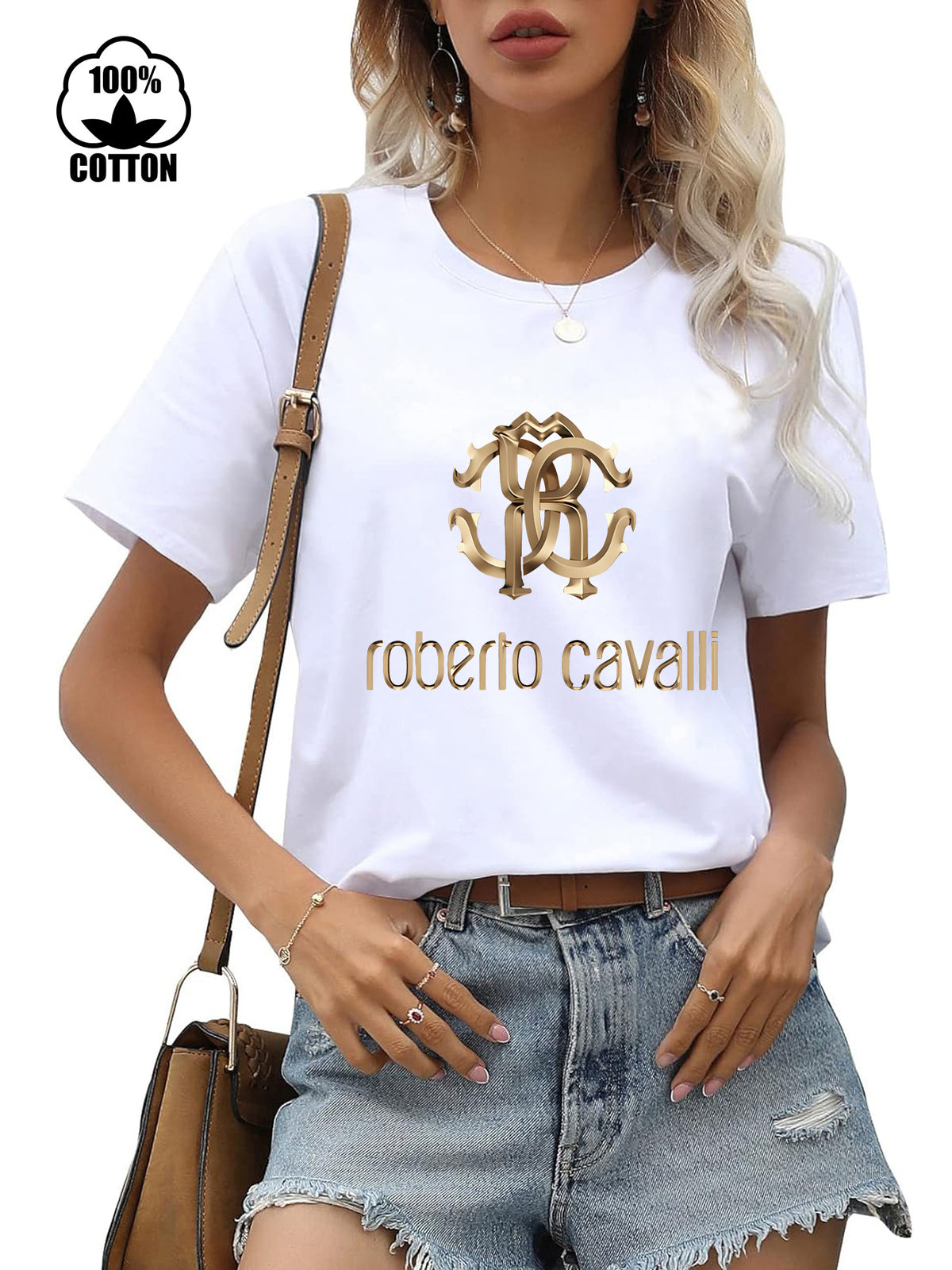 Women's Cotton Short-sleeved Round Neck Print Women's T-shirt