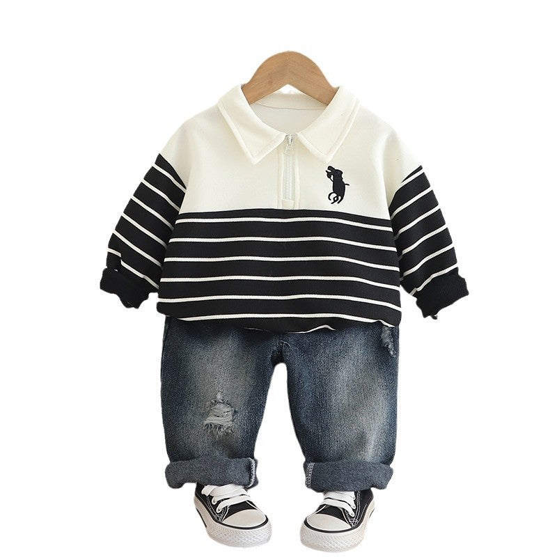 Children's Boys Spring Western Style Two-piece Set Long Sleeve Little Children's Suit
