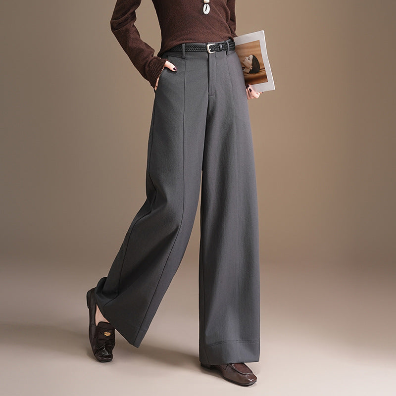 Women's Dark Gray Female Trousers Autumn Elegant Casual Pants