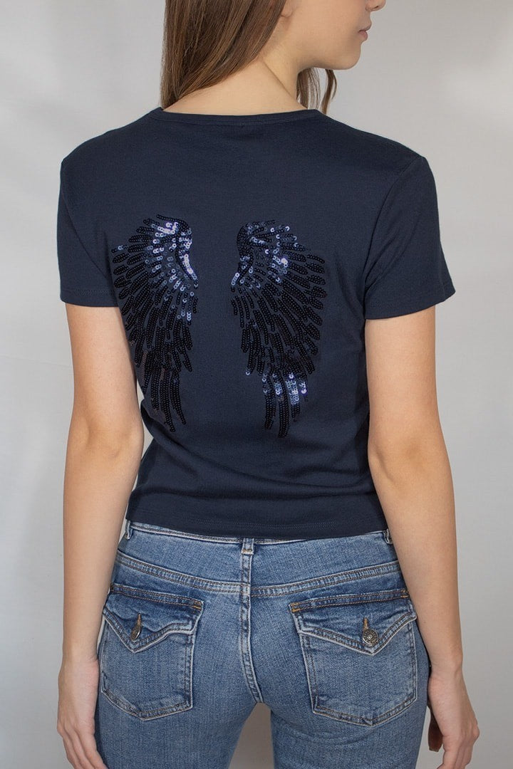 Women's Wings With Paillette Pure Color Fashion Casual Suit