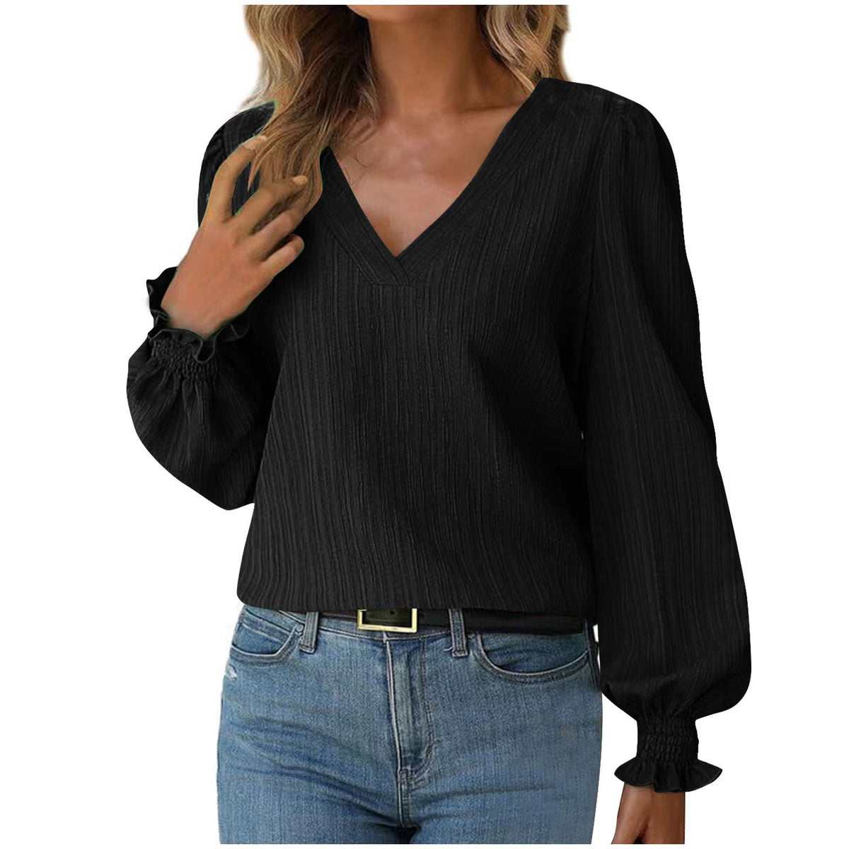 Women's Autumn Minimalist Long Sleeve Solid Color Blouse