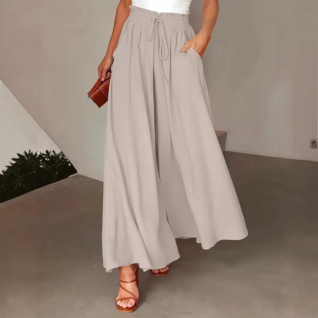 Cool Polka Dot Printed Long Culottes Casual Pants
