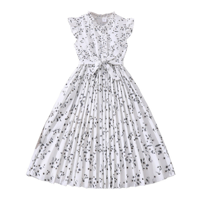 Women's Clothing Floral Flounce Loose Graceful Midi Children's Dress