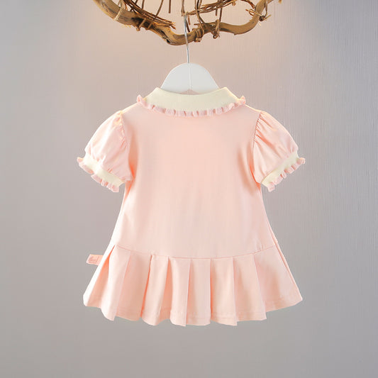Children's Skirt Preppy Style Princess Short-sleeved Summer Children's Dress