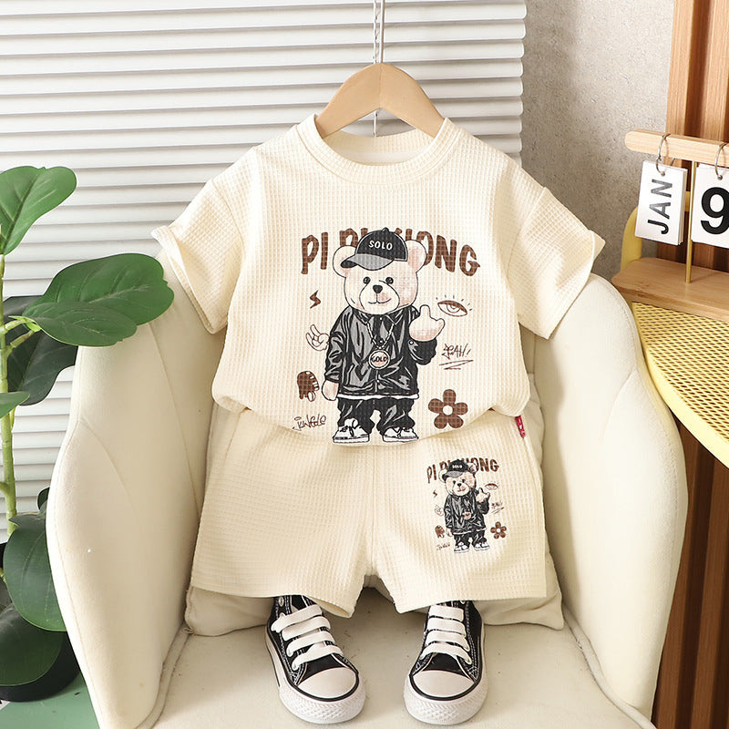 Children's Short-sleeved T-shirt Summer Clothing Shorts Clothes Children's Suit