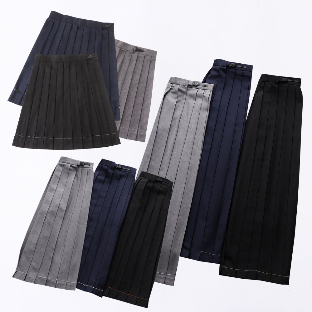 Pleated Orthodox Solid Color High Waist Skirt