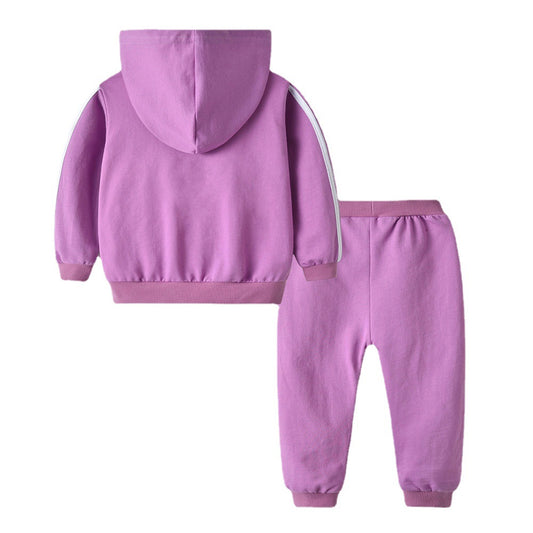 Women's & Men's Zipper Hoodle Leg Shaping Harem Pants Two-piece Children's Suit