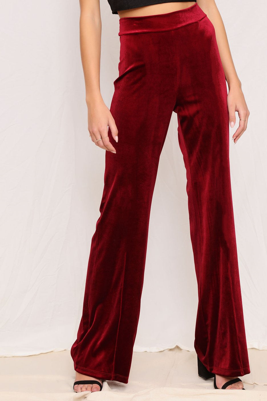 Women's Fashion Solid Color High Waist Trousers With Clothing