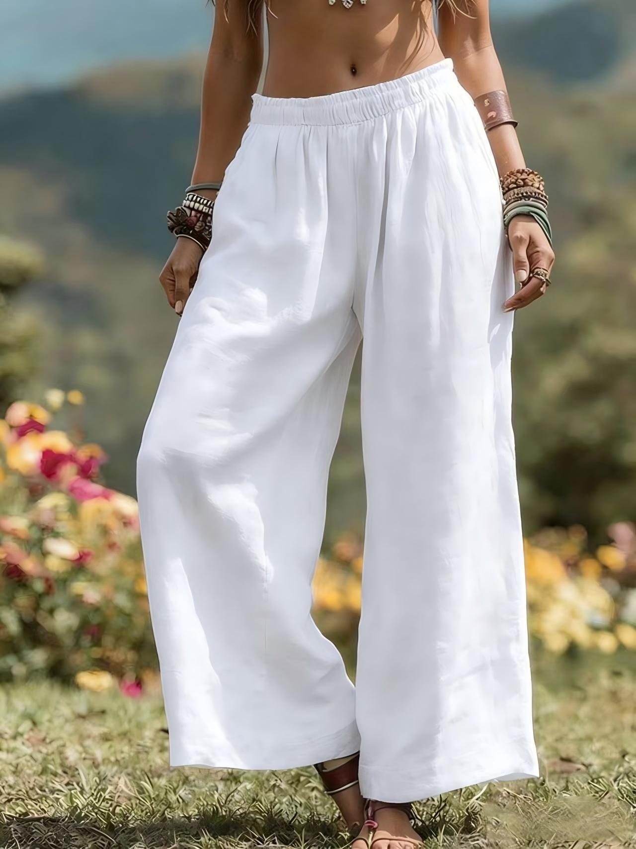 Beautiful Women's Solid Color Loose Trousers Casual Pants