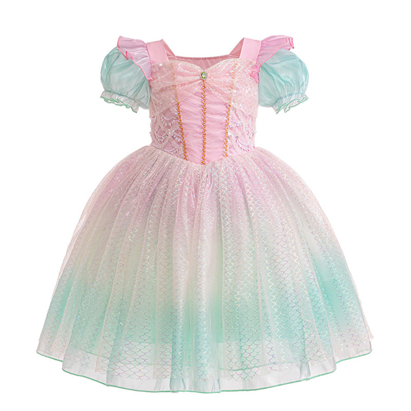 Color Princess Tulle Tutu Cake Puff Children's Dress