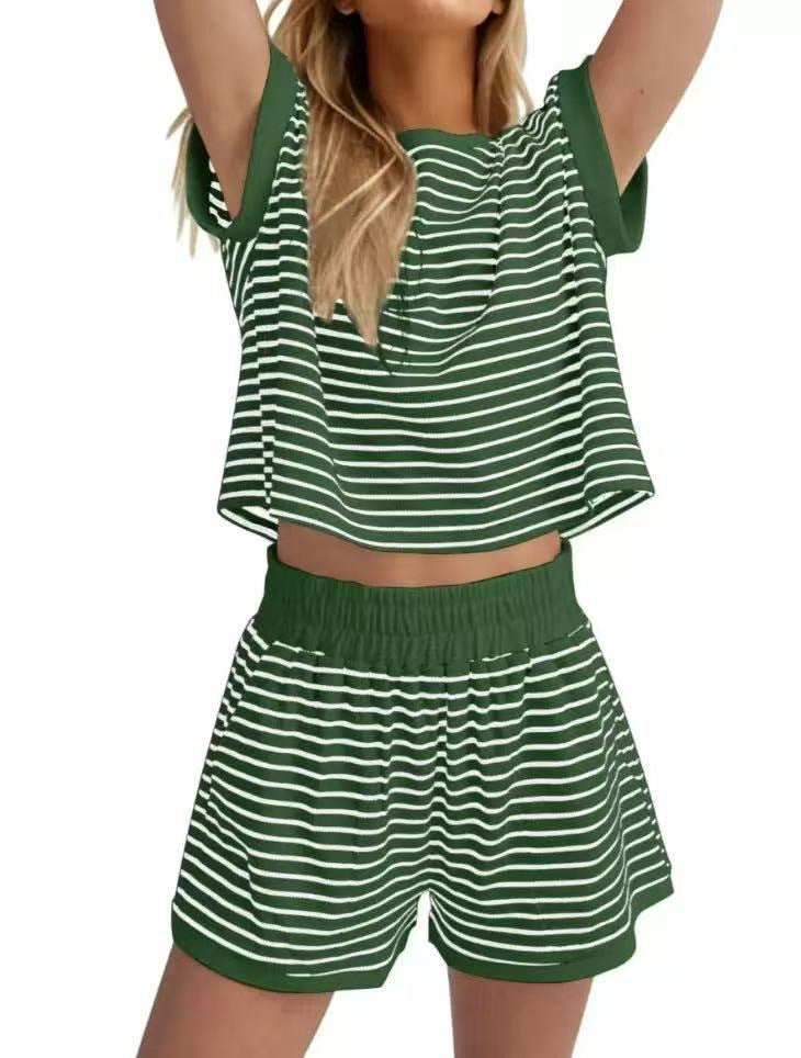 Attractive Fashion Striped Sleeve Loose Outfit Suits