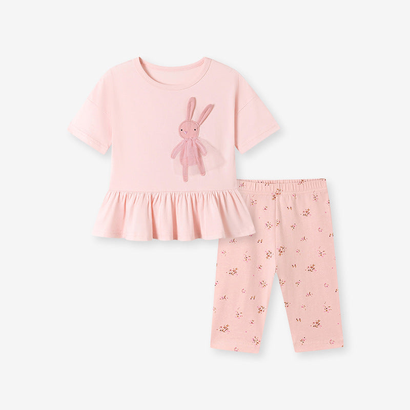 Children's Summer Short-sleeved Cute Rabbit Fashionable Clothing Children's Suit