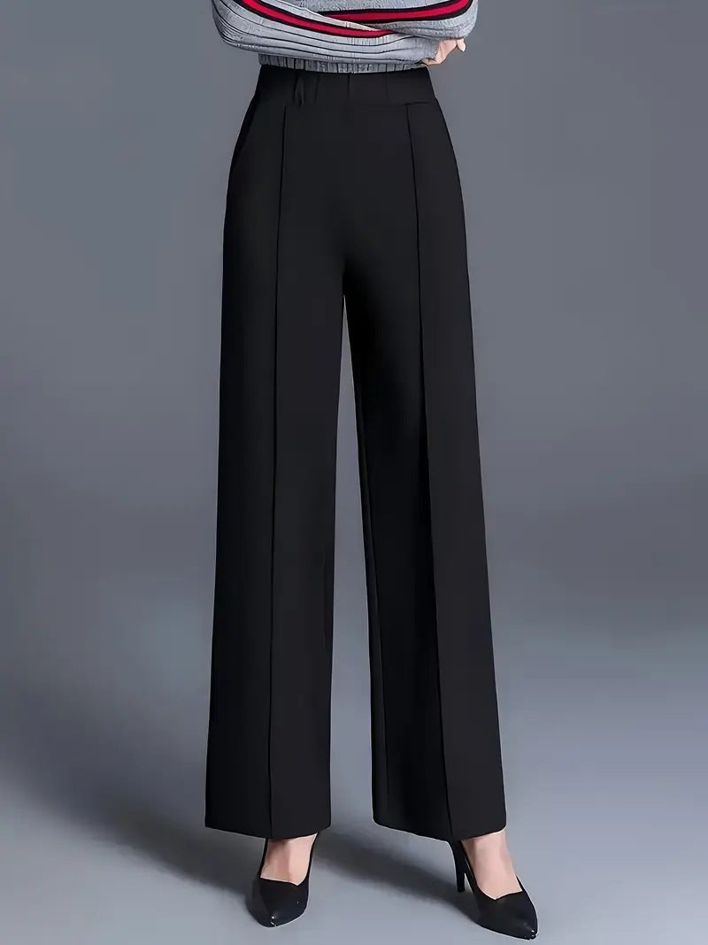 Women's Solid Color Wide Leg High Waist Loose Casual Pants
