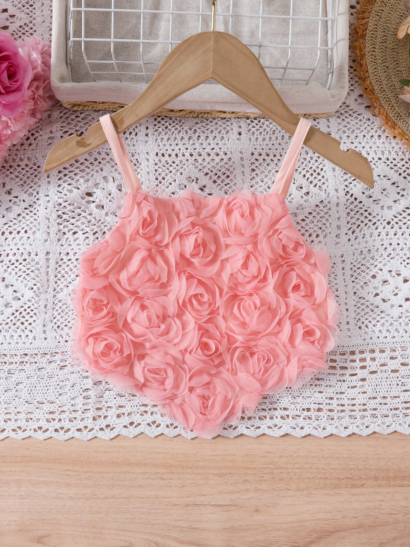 Children's Flower Sling Pink Cake Princess Dress Birthday Skirt Children's Suit