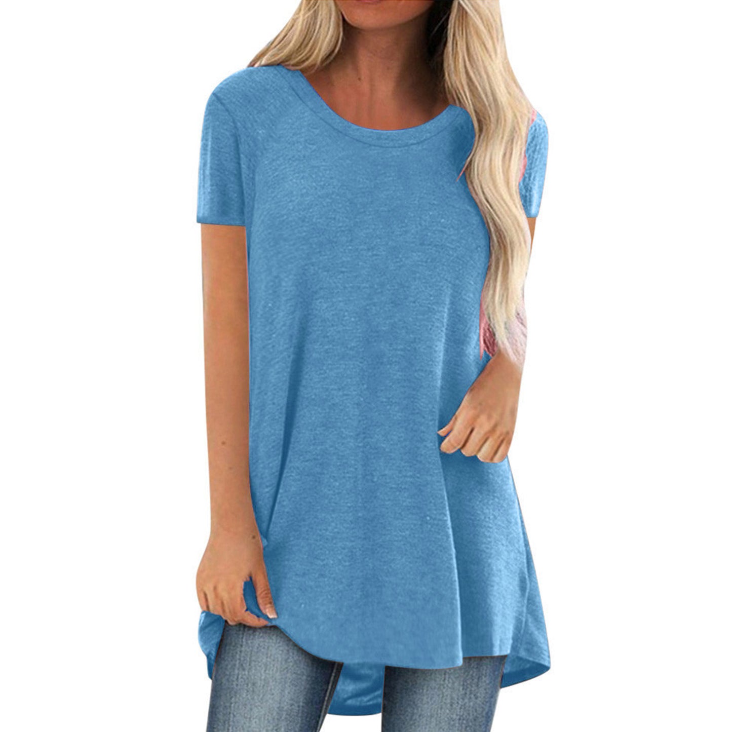 Women's Wear Casual Large Mid-length Round Neck Shorts