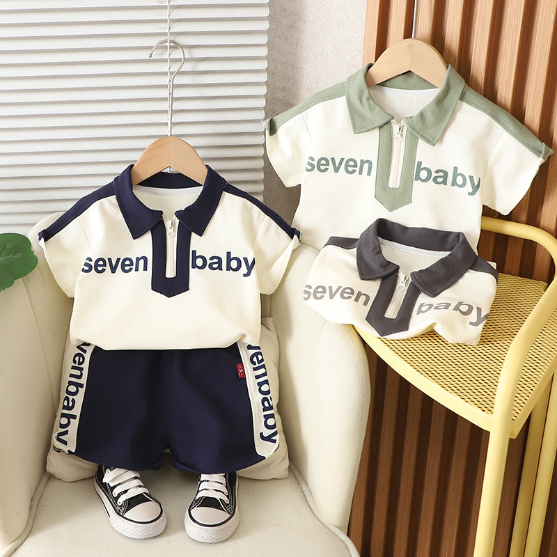 Children's Short-sleeved T-shirt Summer Clothing Shorts Clothes Children's Suit
