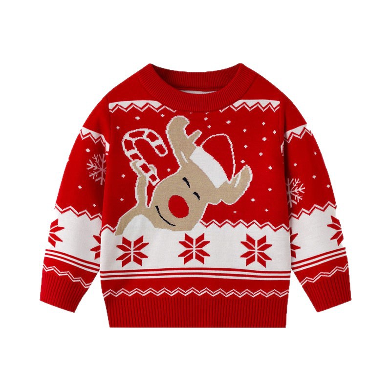 Christmas Sweater Elk Jacquard Family Pullover Parent-child Outfit
