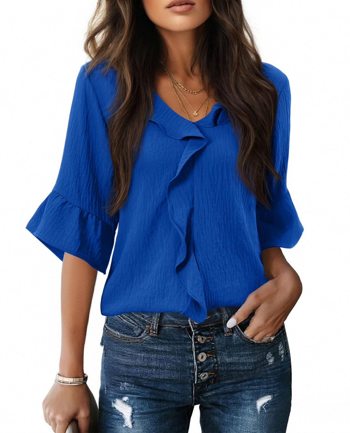 Classy Glamorous Beautiful Fashionable Ruffled Loose Tops