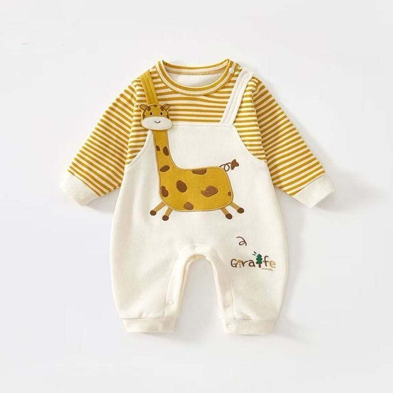 Giraffe Jumpsuit Fake Two-piece Romper Born Rompers Hug Jumpsuit, Climbing Suit