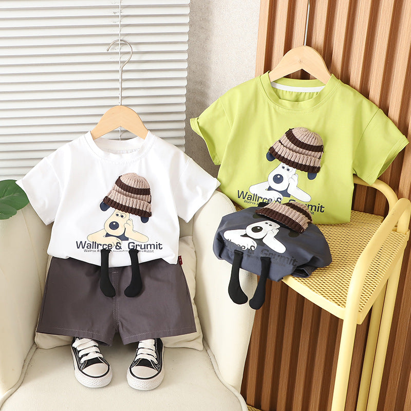 Children's Short-sleeved T-shirt Summer Clothing Shorts Clothes Children's Suit