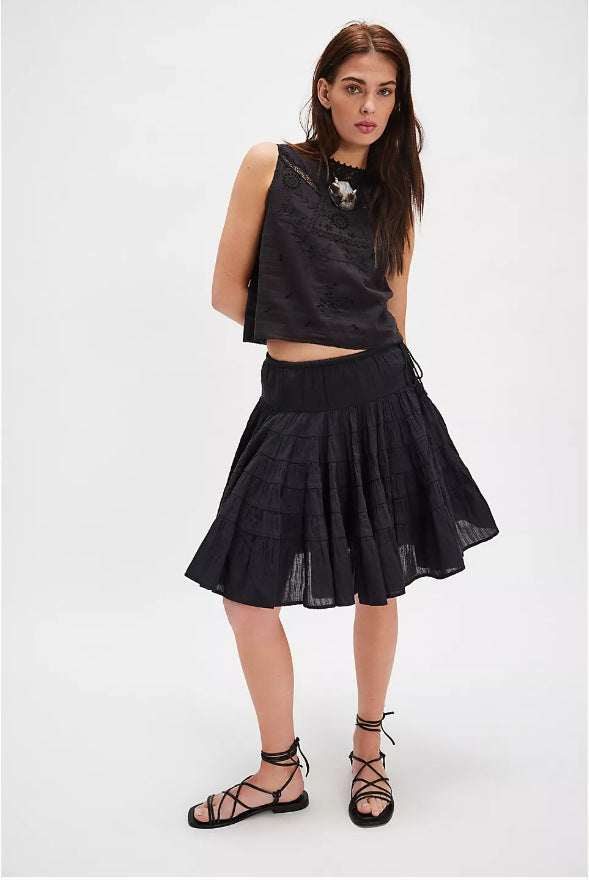 Summer Lace High Waist Temperament Elegant Skirt