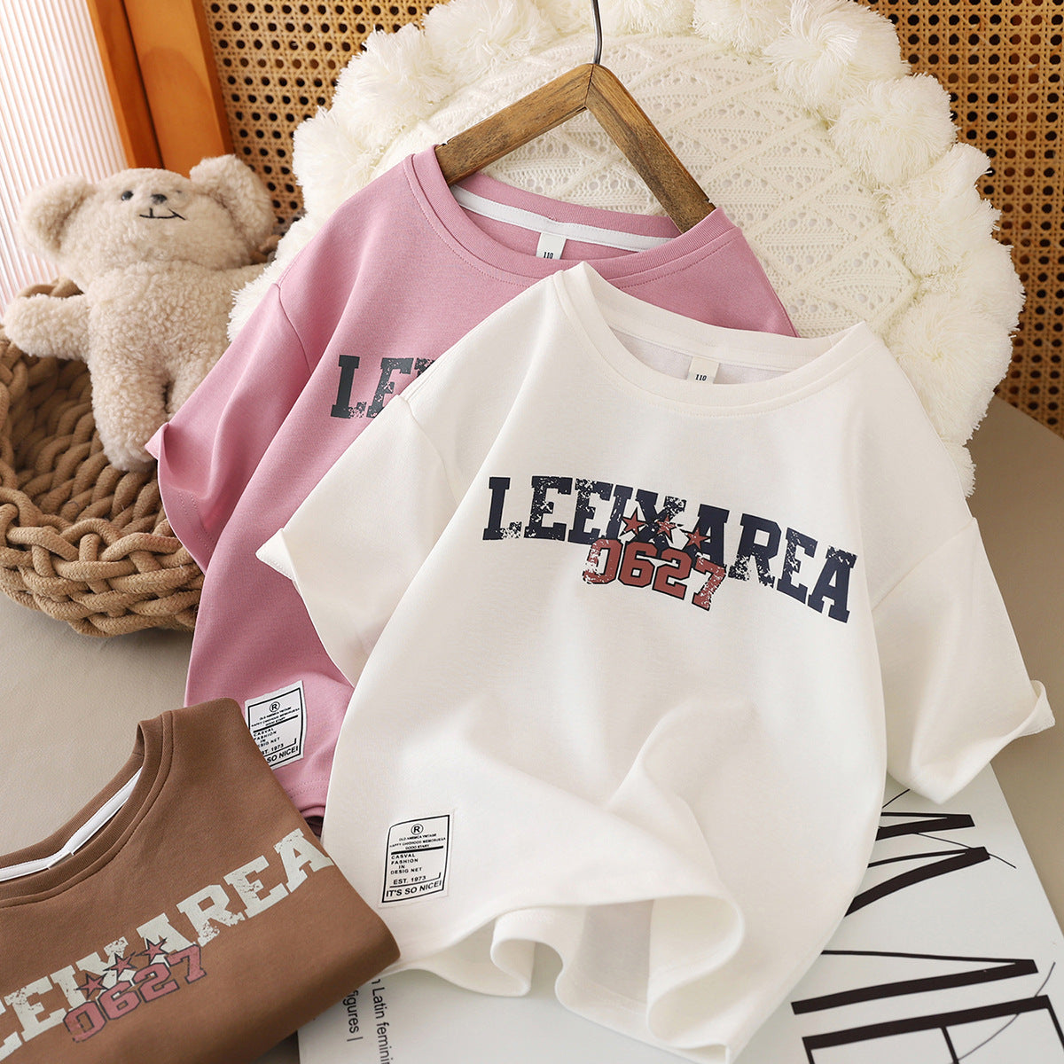 Children's Short-sleeved Cotton Summer Loose Handsome Medium Large Fashionable Half-sleeved Children's T-shirt