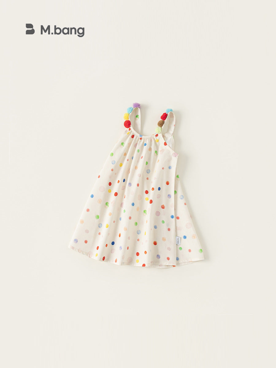 Children's Colorful Polka Dot Suspender Summer Dopamine Children's Dress