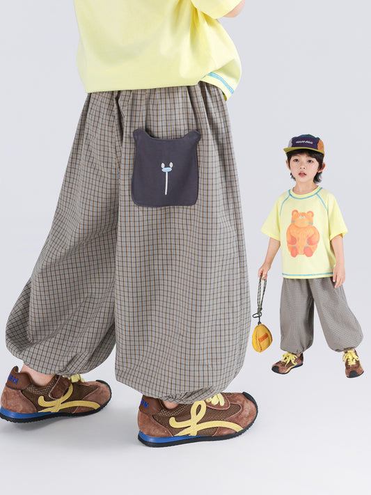 Children's Anti Mosquito Summer Plaid Boys Thin Children's Pants