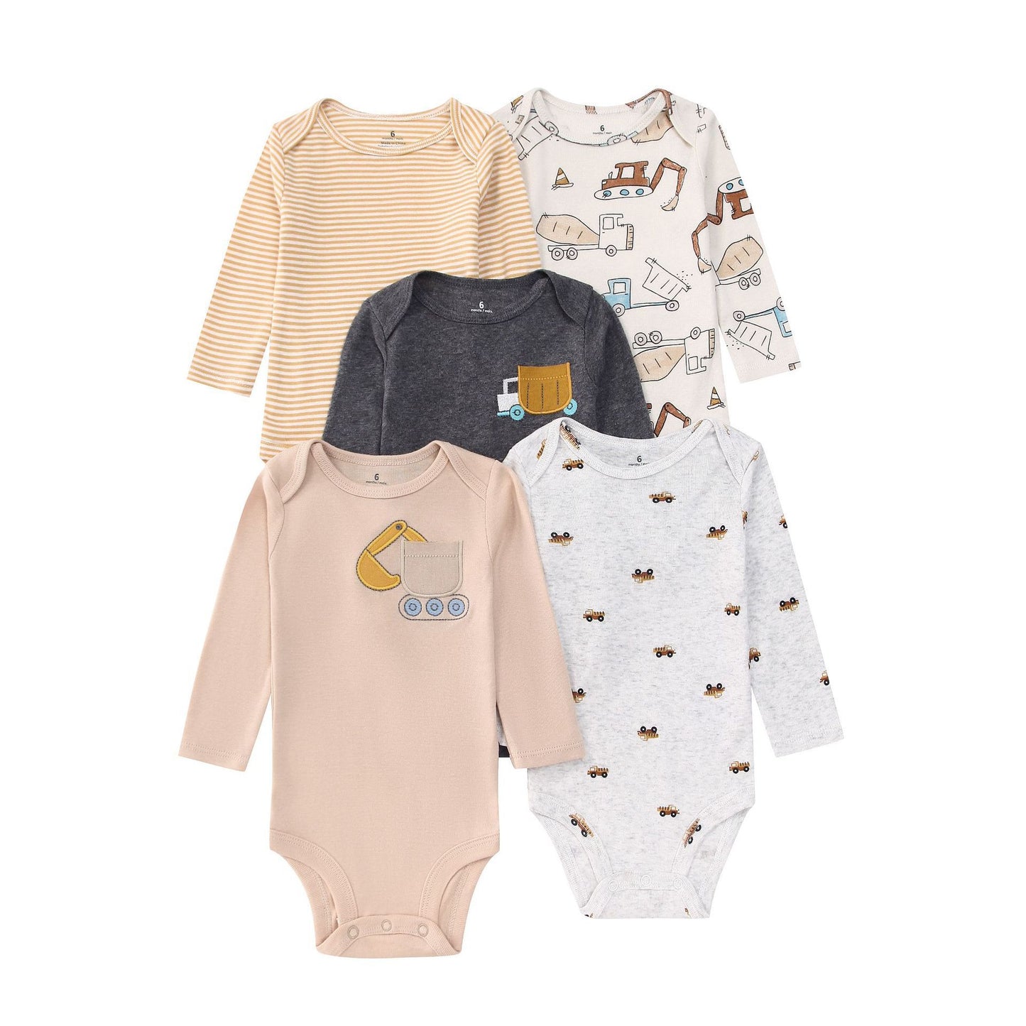 Children's Clothing Long-sleeved Triangle Romper Five Pieces Jumpsuit, Climbing Suit