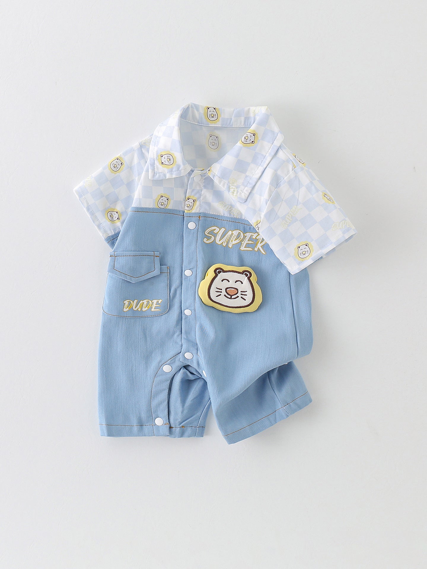 Romper Korean Style Trendy Fake Two Pieces Jumpsuit, Climbing Suit