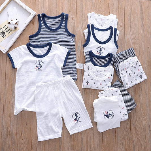 Cotton Cool Feeling Breathable Versatile Summer Home Outing Boy Children's T-shirt