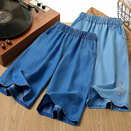 Lightweight Korean Style Cropped Culottes Can Children's Pants