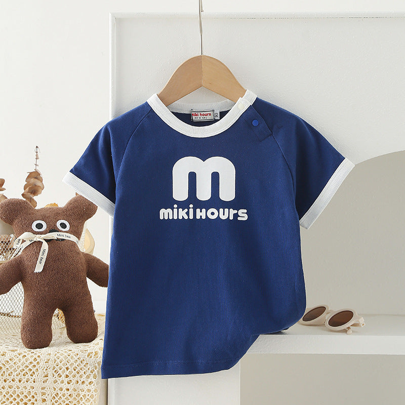 Children's Short-sleeved T-shirt Summer Half Sleeve Top Pure Parent-child Outfit