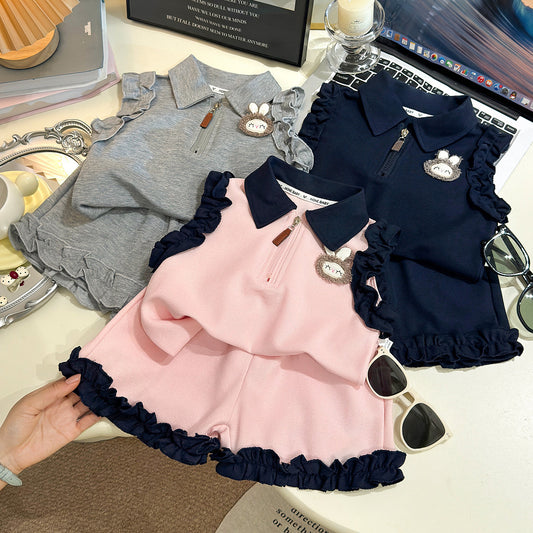 Children's Summer Casual Shirt Shorts Western Style Children's Suit