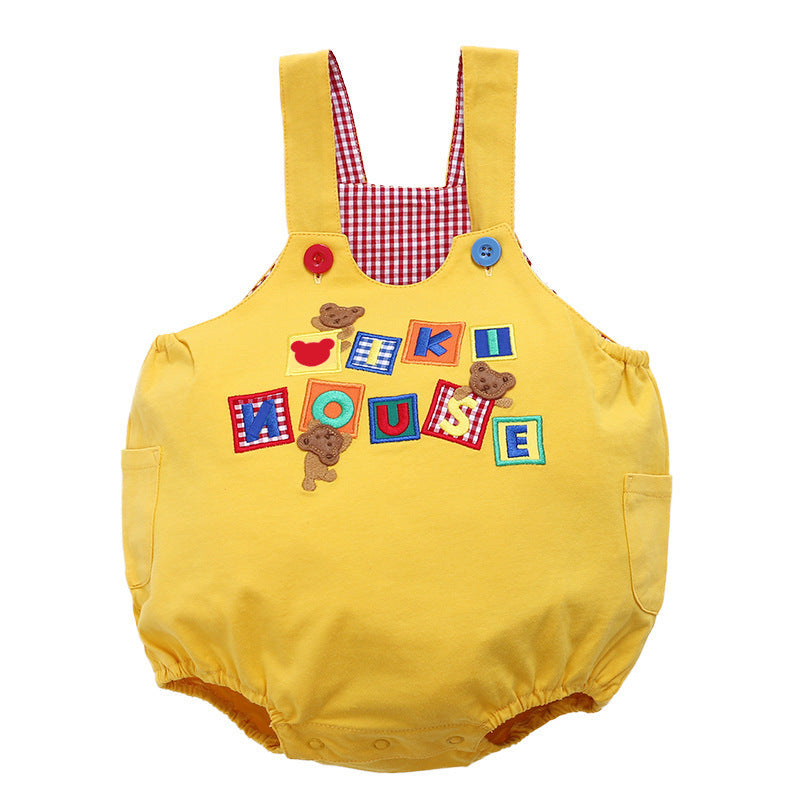 Children's Clothing Boys Cartoon Letter Plaid Bear Chicken Children's Pants