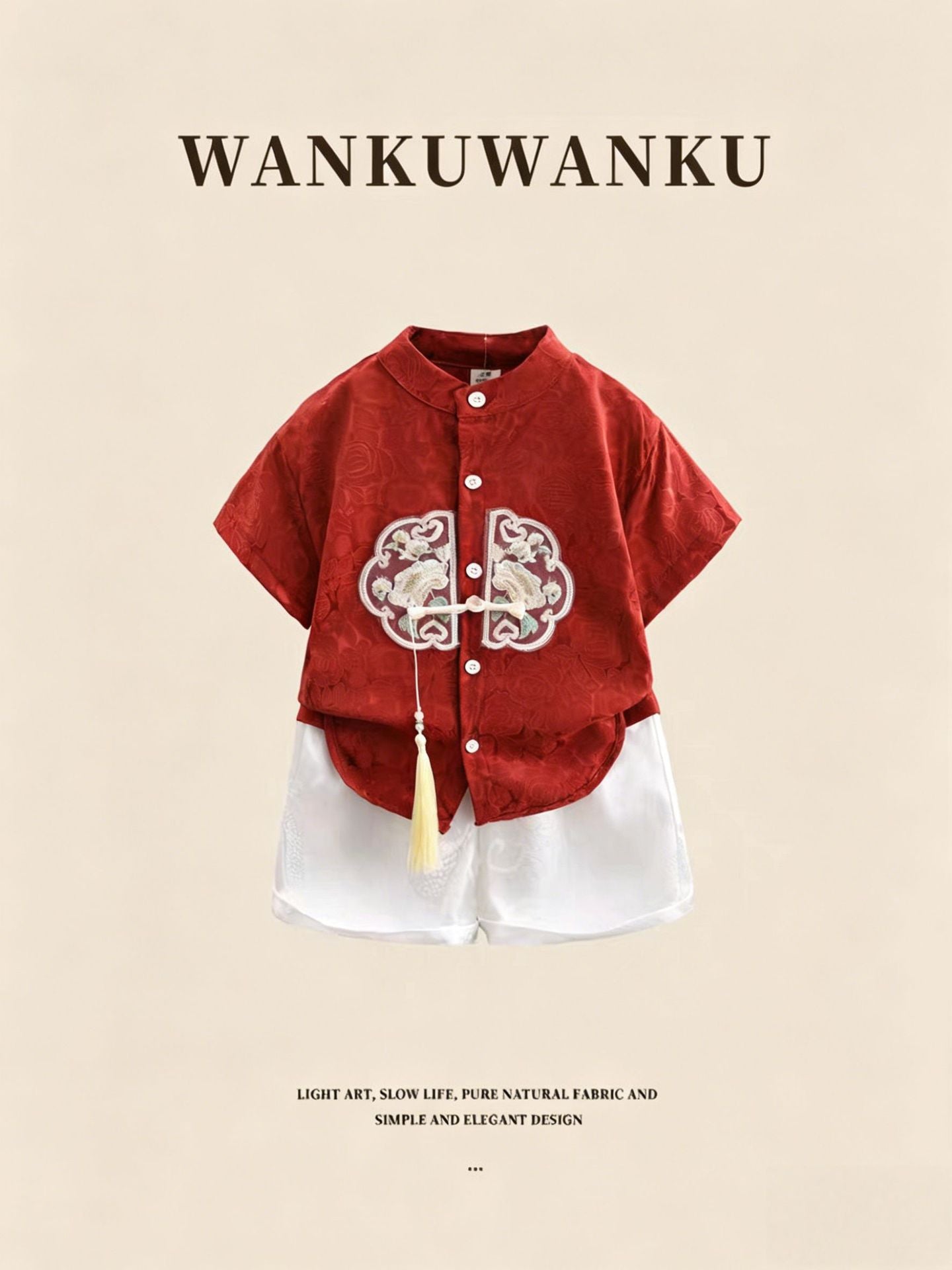Children's Summer Blouse Chinese Style Buckle Shirt Children's Suit